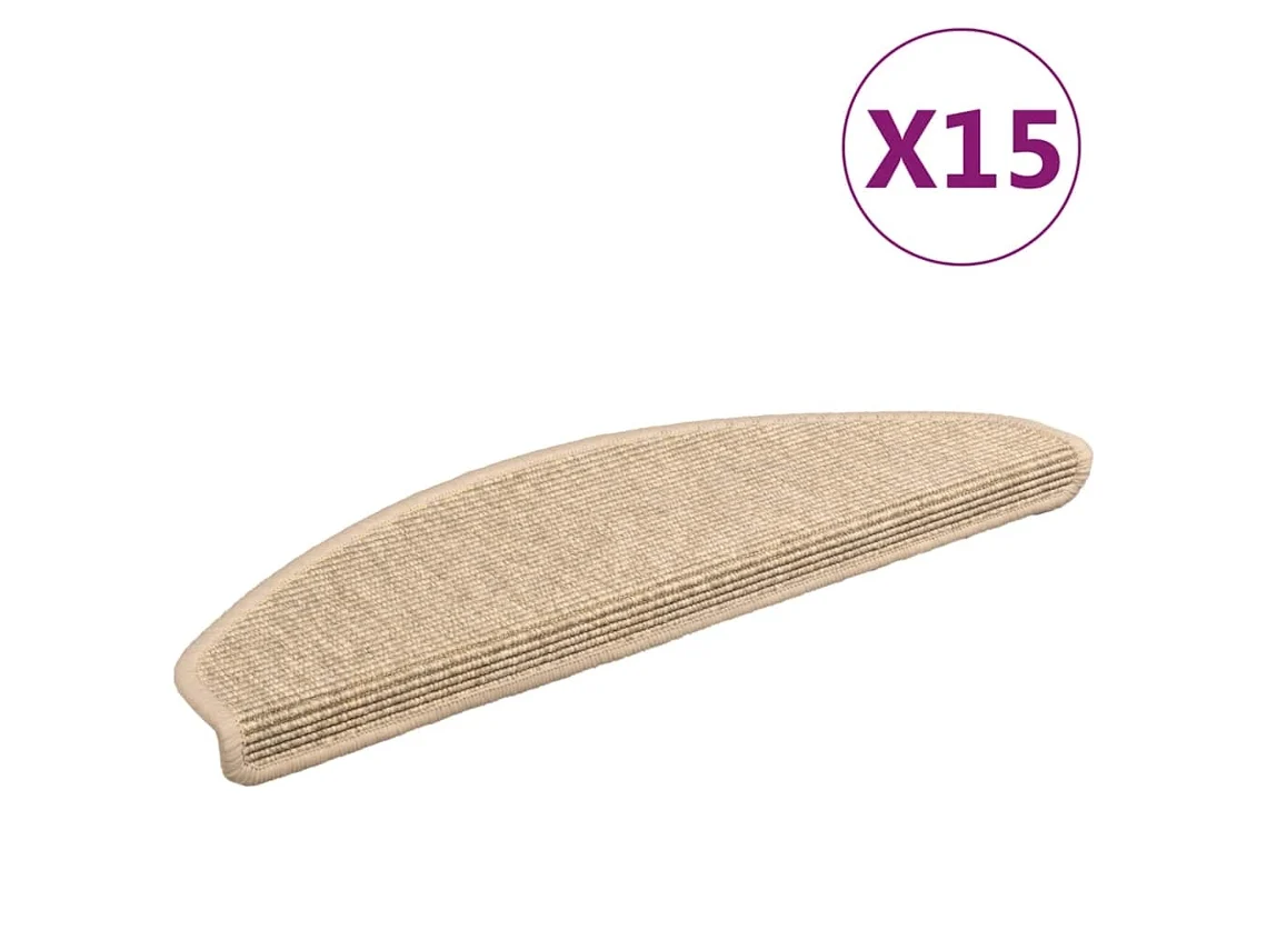 Tapetes de Escada 15 Peças 65x21x4 Cm Bege Claro MAISON EXCLUSIVE