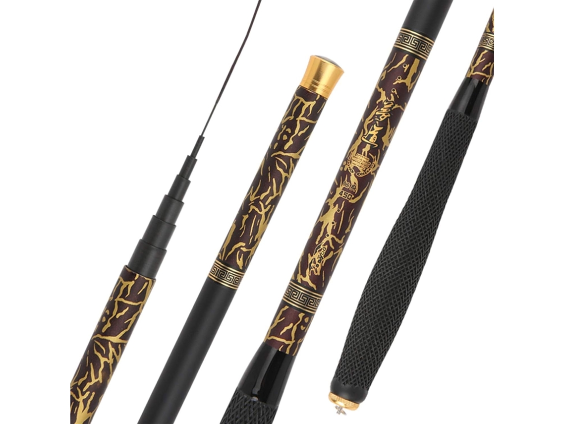 Vara de Pesca Fibra Carbono Durável Iniciantes Água Doce S/MARCA