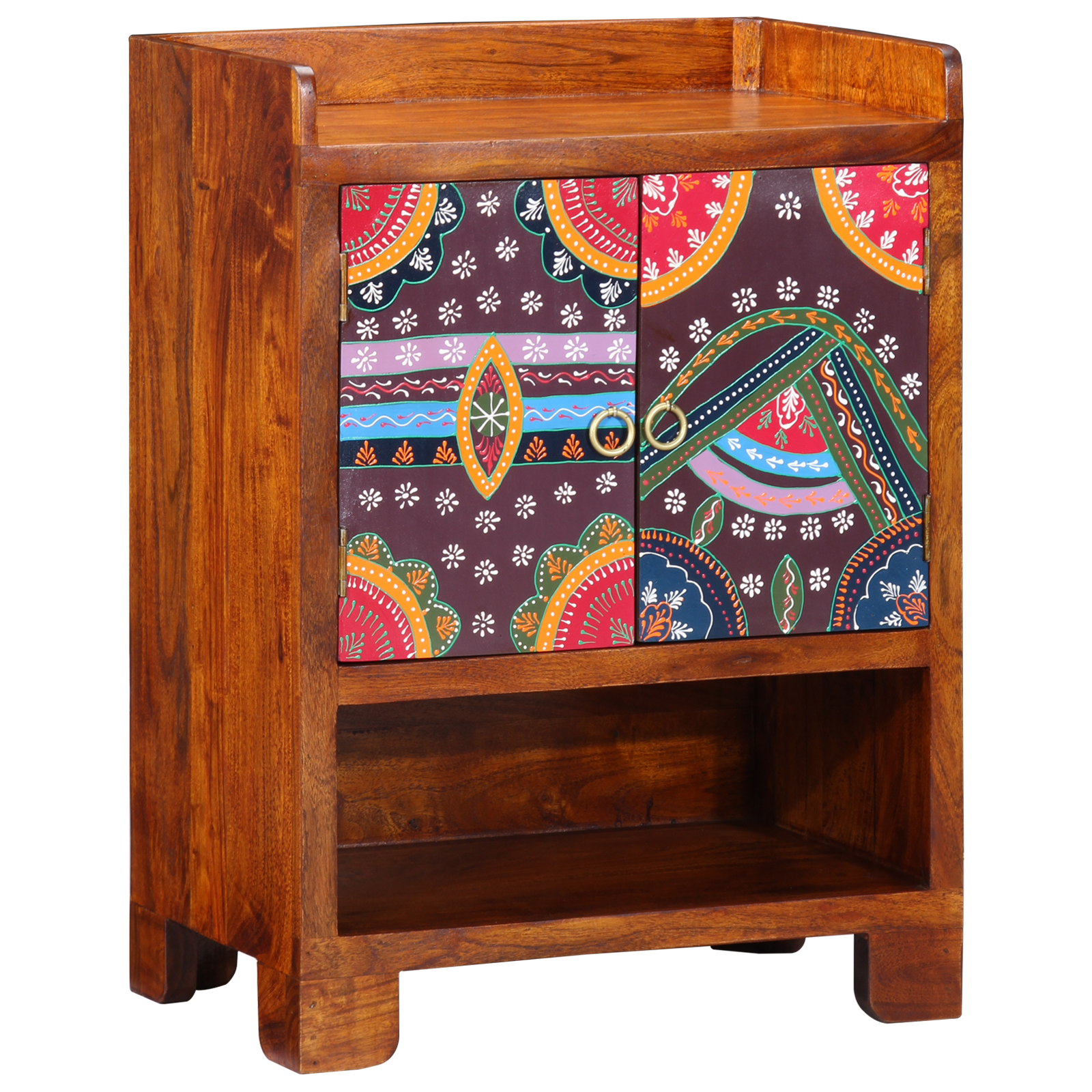 Conjunto 1 Armário De Sapatos Vidaxl Castanho Madeira De Acácia Maciça (55 X 35 X 75 Cm)