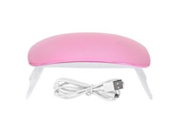 Lâmpada De Unhas Portátil Dobrável De 6w, Secadora De Mão, Cura Rápida Uv Led Para Manicure, Cor Rosa