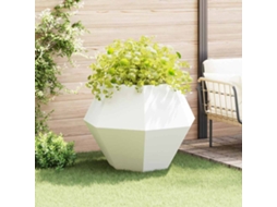 Vidaxl Floreira Branco 100 X 100 X 80 Cm Aço