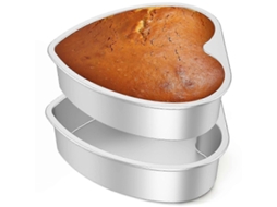 Forma De Coração Formas De Bolo 10 Polegadas, Assadeiras Antiaderentes Para Camadas De Bolo Prata