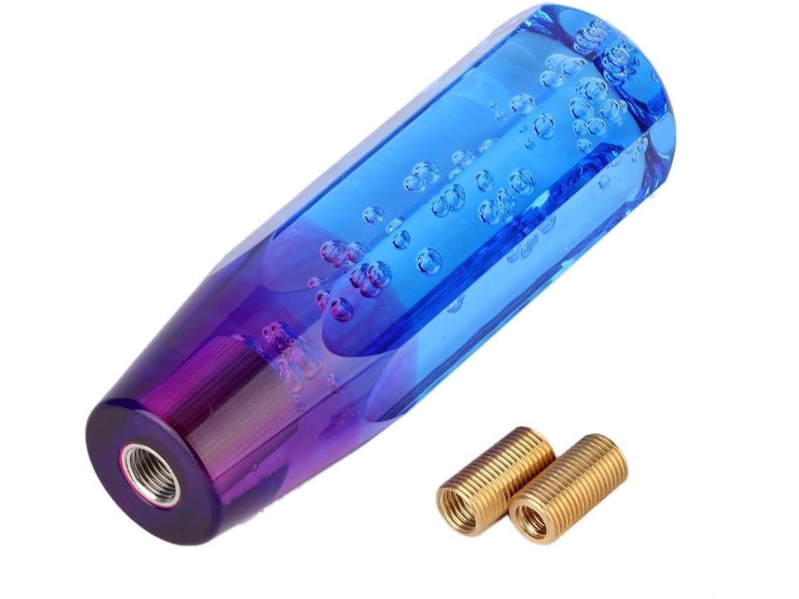 Manopla De Câmbio Azul, Universal, Bicolor, Cristal, Bolha, Alavanca De Câmbio Manual, Com Rosca De 8 Mm E 10 Mm Brawdress (azul, Roxo, 1 Peça)