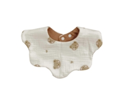 Babadores de algodão macio e absorvente com botões ajustáveis, babadores bandana estilosos e práticos, babadores reversíveis de dois lados para bebês.