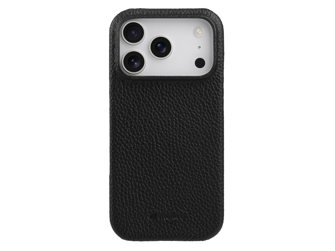 Capa Para Celular Melkco Para Iphone 17 Pro Max Em Couro Genuíno E Policarbonato, Preta.