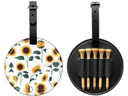 Bolsa para Guardar Tees de Golfe Girassol Dourado Fácil de Transportar e Mais Eficiente para Jogar Golfe.