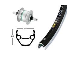 Roda dianteira EXAL Dyn Dh3N31 36T EXAL Zx 19