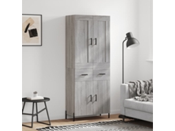 Vidaxl Armário Alto 69,5x34x180 Cm Derivados De Madeira Sonoma Cinza