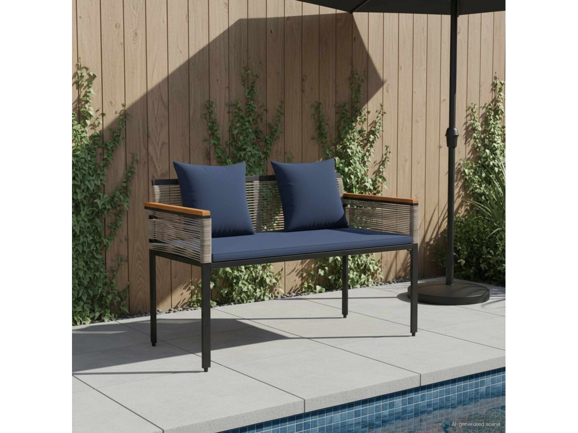 Vidaxl Banco De Exterior 2 -seater 117 X 54 X 74.5 Cm Vime Pe