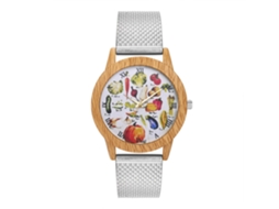 Reloj De Pulsera Casual Unisex De Negocios Con Patrón De Verduras Plata Cuarzo