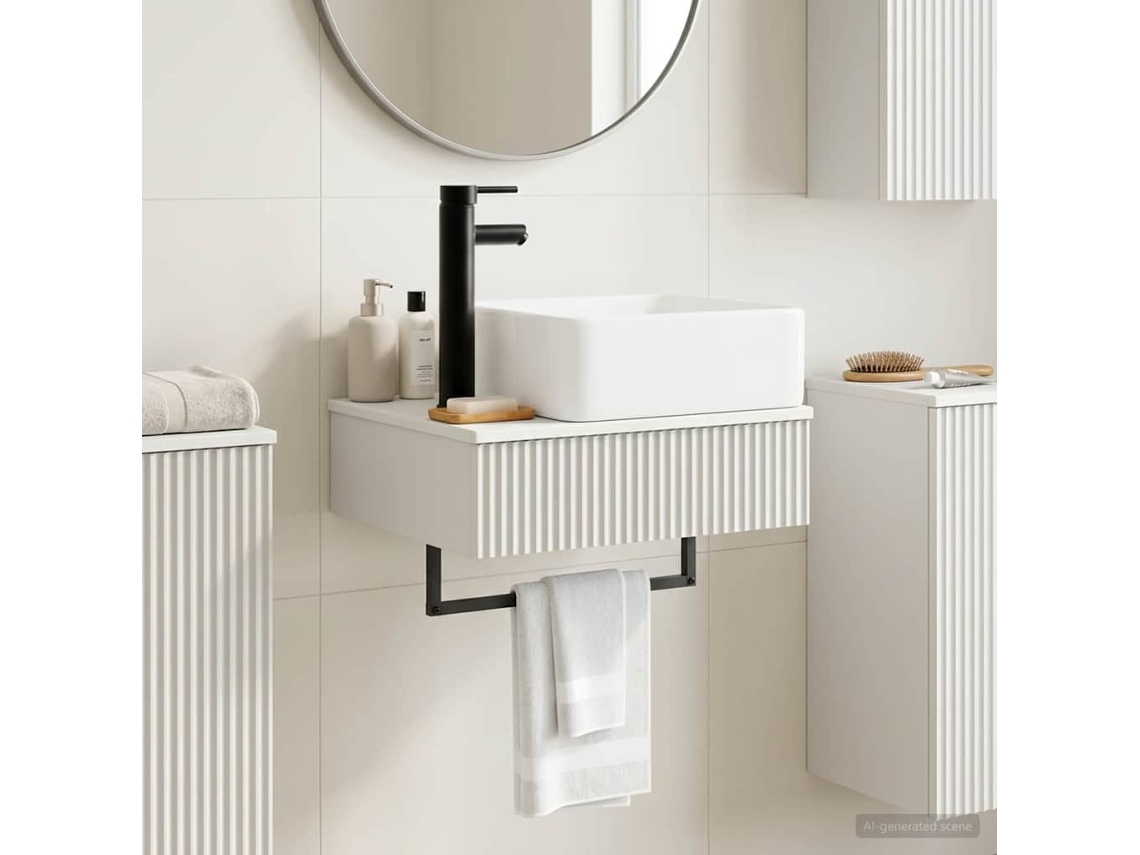 Vidaxl Bacia De Lavagem Montada Na Parede Branco 53 X 35 X 39 Cm