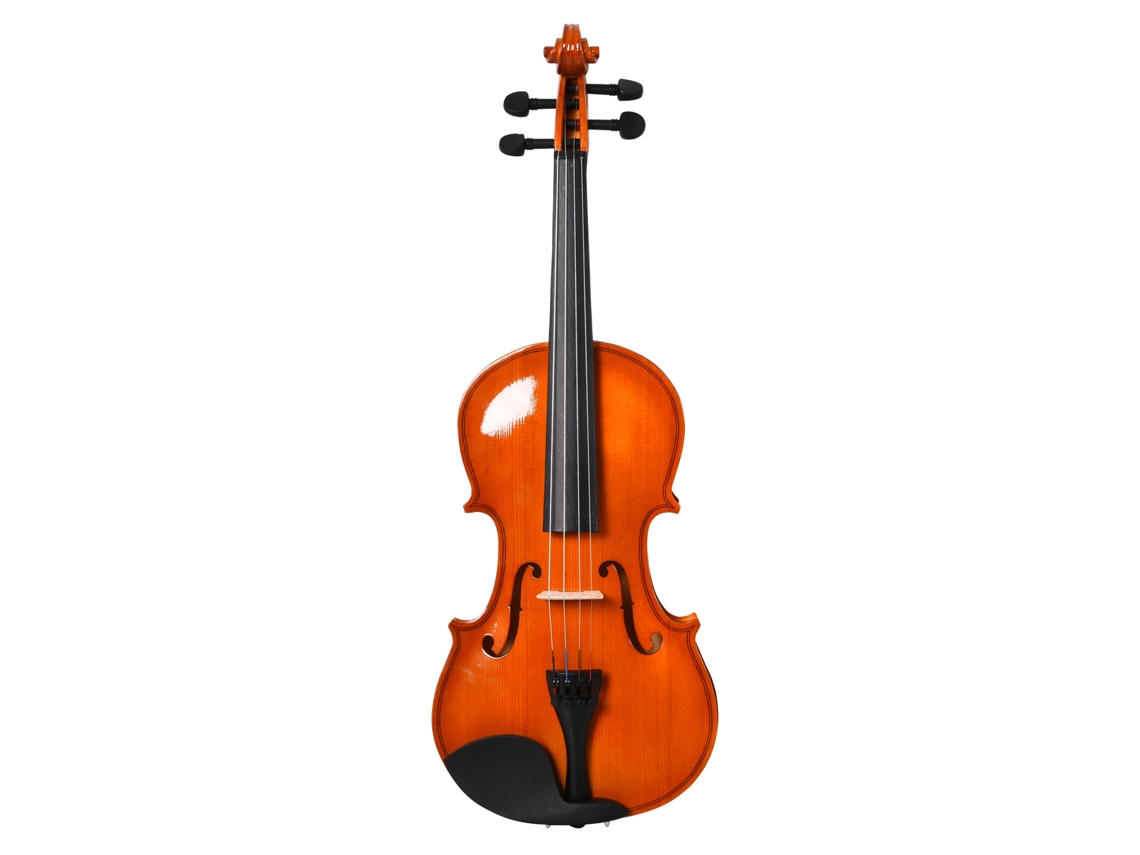 Violino 4/4 Para Adultos Com Acessórios, Estojo, Arco, Cordas, Cavalete, Afinador, 58,5x21,5x7cm