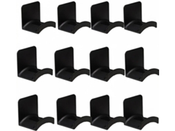 Suportes De Parede Para Fones Ouvido Kaiyo, Pacote Com 12 Unidades, Autoadesivos, Sem Necessidade De Furar, Pretos, 9x 6