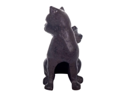 Gato com Asas e Ferro Fundido Rústico 15X7X11Cm Preto