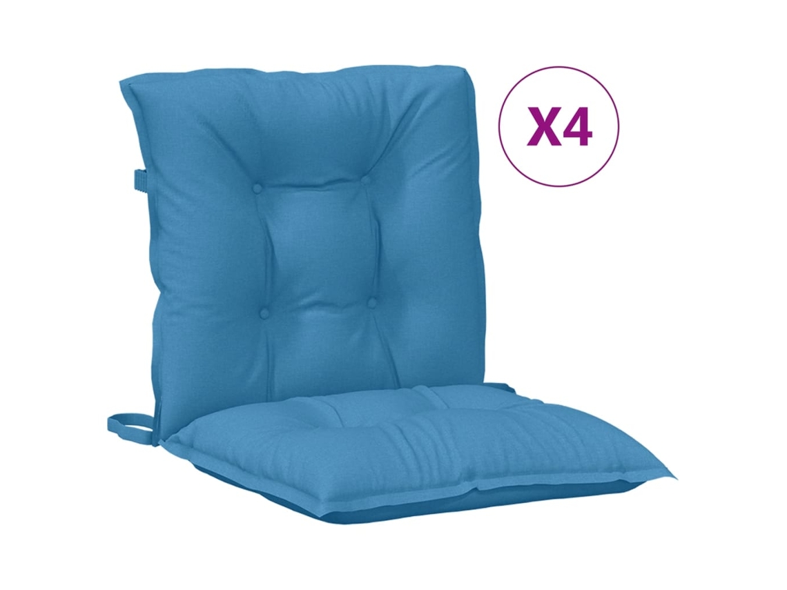 Lowback Chair Cushion, Lowback Chair Cushions Vidaxl Azul Tecido (100 X 50 X 7 Cm)