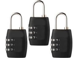 Conjunto De 3 Cadeados Combinação Para Malas, Mochilas E Bolsas, Em