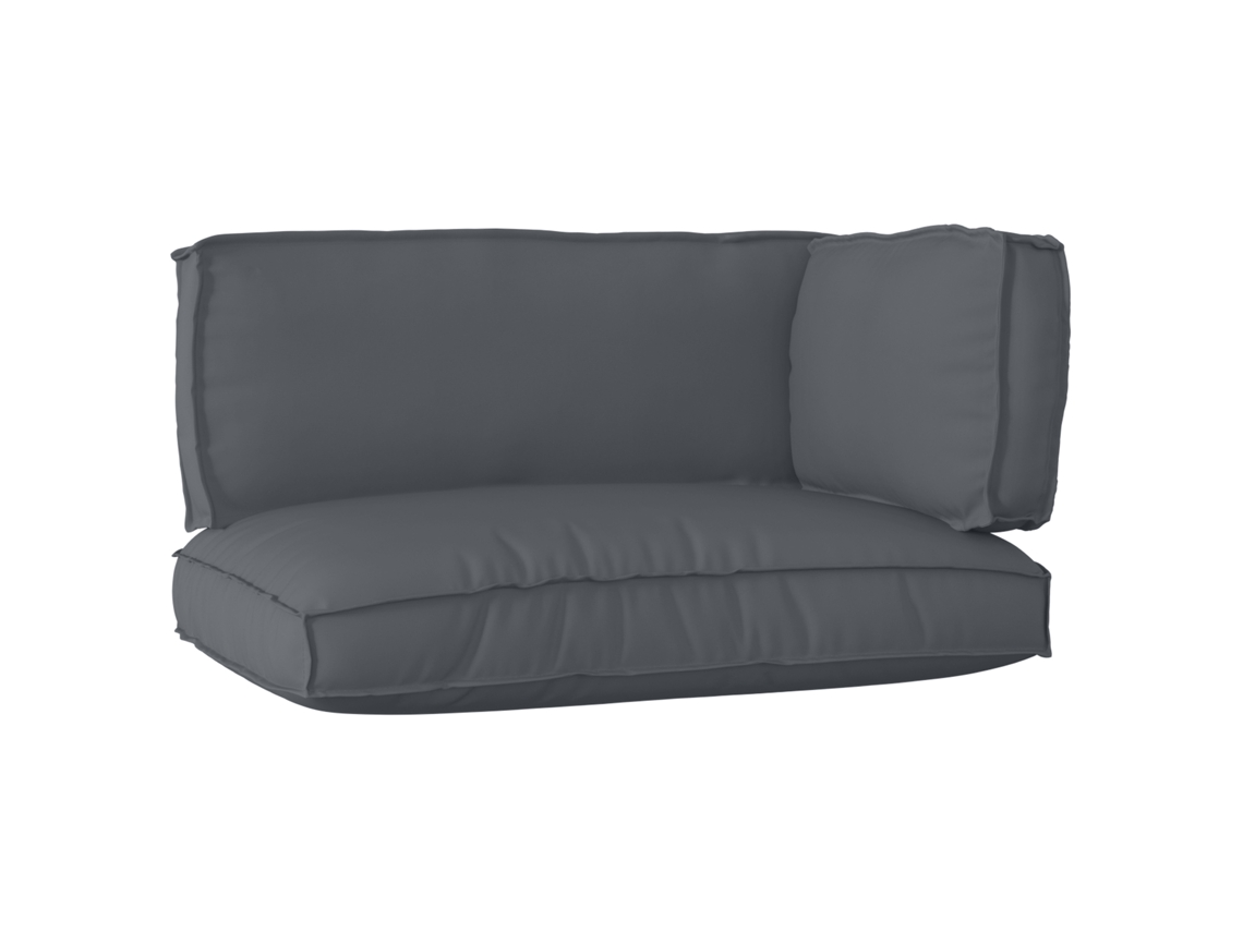 Conjunto 3 Almofadas Para Exterior Vidaxl Antracite Oxford (120 X 80 X 52 Cm)