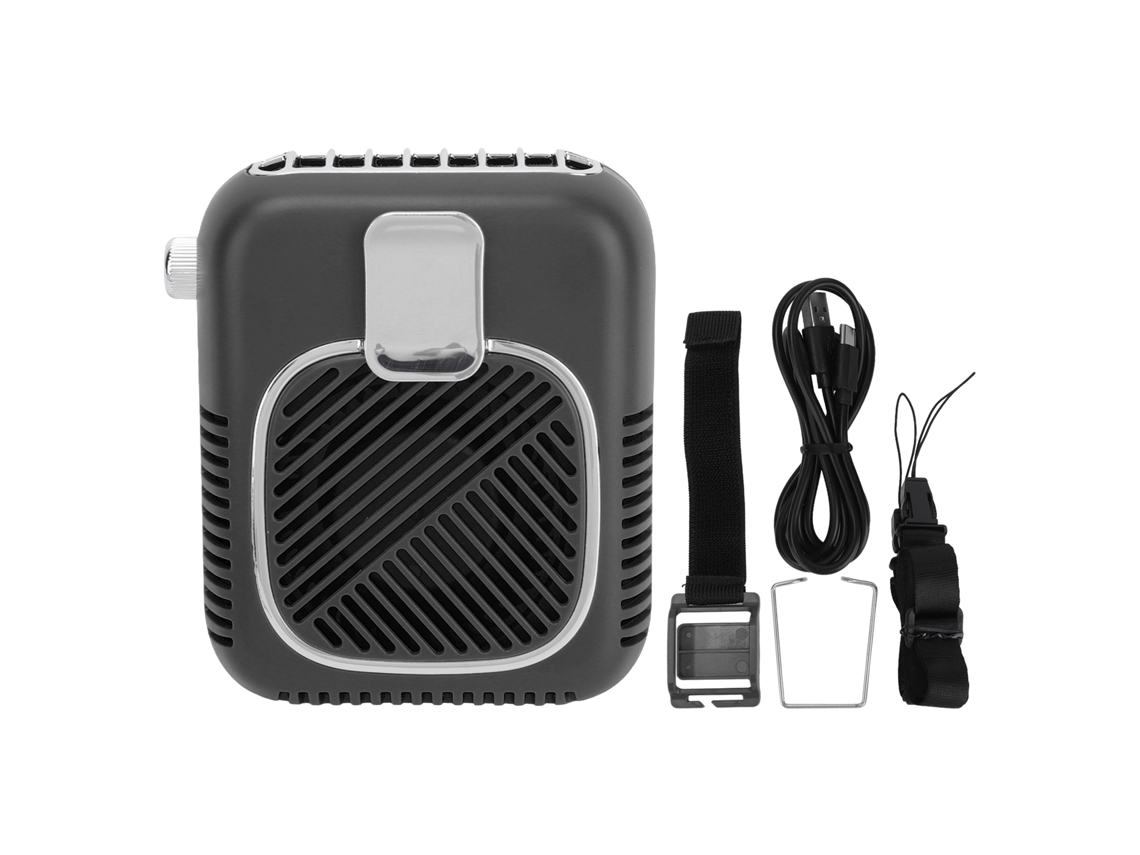 Ventilador Cintura Powerbank 2 em 1 Usb Recarregável Preto