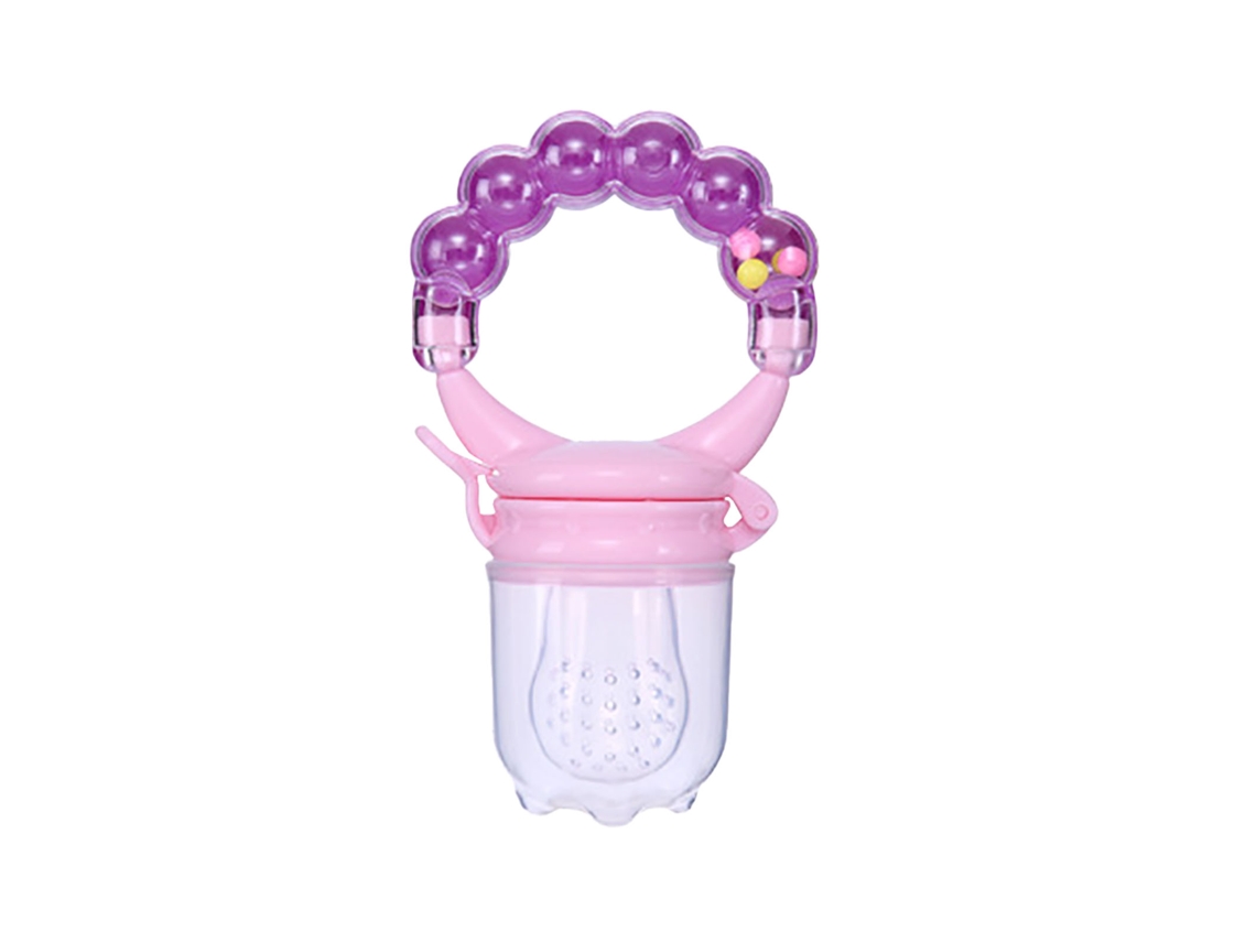 Mali comedor de Frutas para Bebê Silicone com Sininho e Texturas Seguro Alimentos Baby Toy Roxo