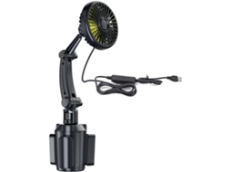 Ventilador Veicular Alimentado Por Usb Com 3 Velocidades Potentes Ajustáveis E Rotação De 360 Graus Para Viagens