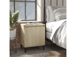 Vidaxl Mesa De Cabeceira C/ Pernas Em Metal 40x30x50cm Carvalho Sonoma
