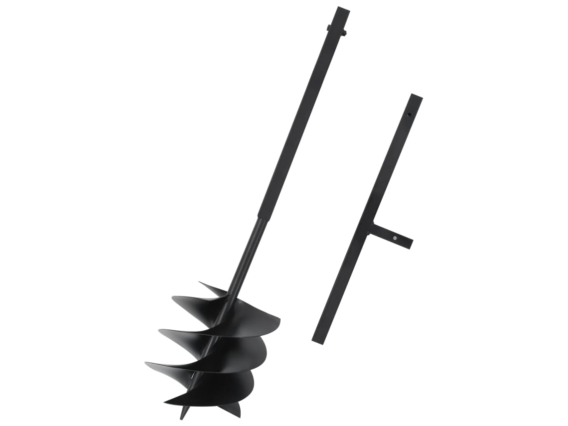 vidaXL Broca de terra com pega 250 mm aço preto