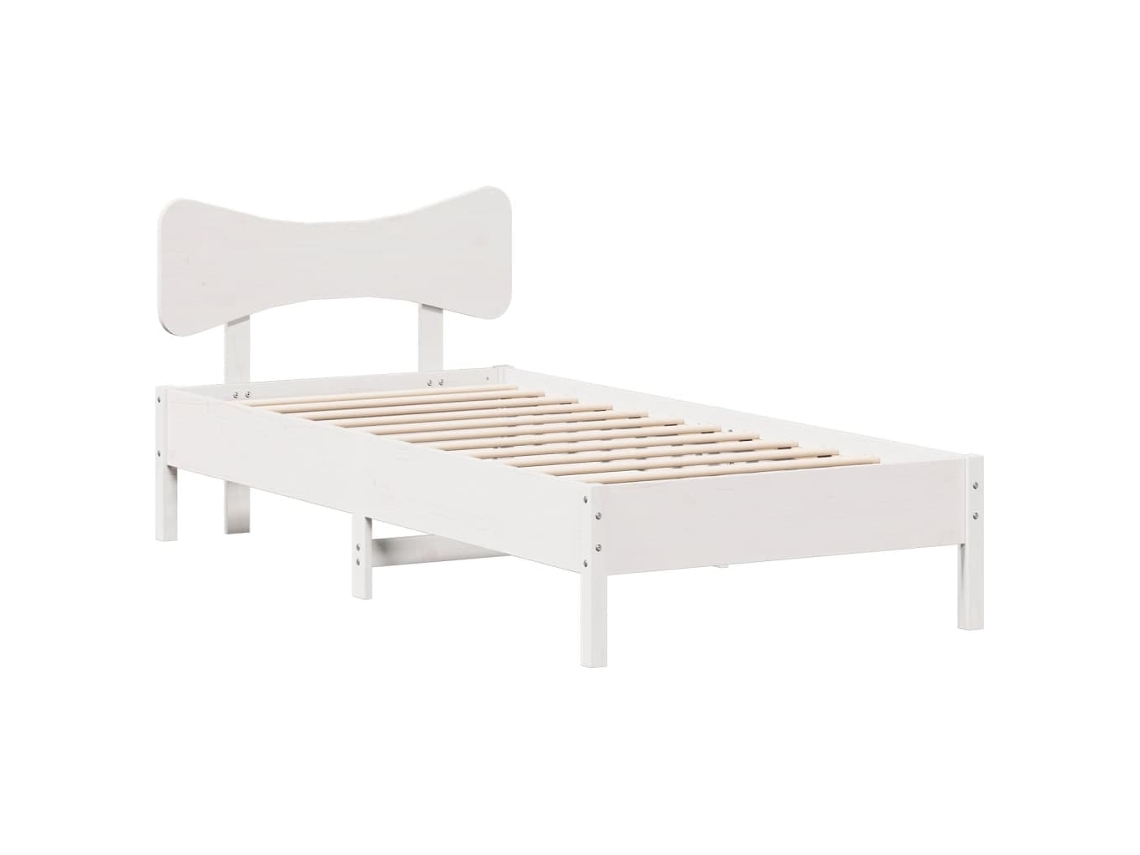Bed Frame, Bed Frames Vidaxl Branco Madeira De Pinho (75 X 190 Cm)