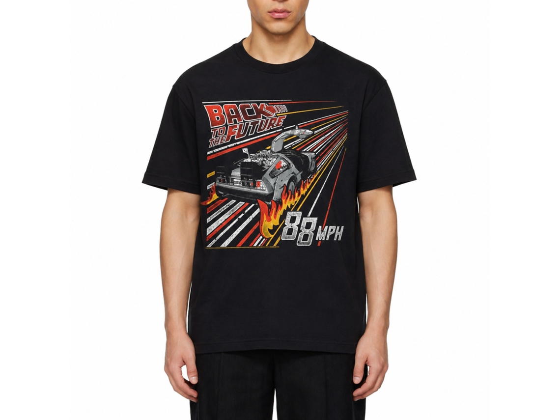 Rockinstone Back To The Future Movie Streak To The Future Black Adult T-shirt Size:xxxl