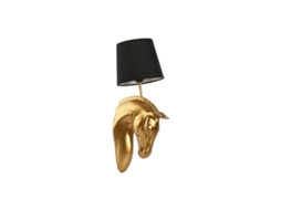 Luminária de parede HOME ESPRIT Preto Dourado Cavalo 220 V 18 x 21,5 x 50,5 cm (2 Unidades)