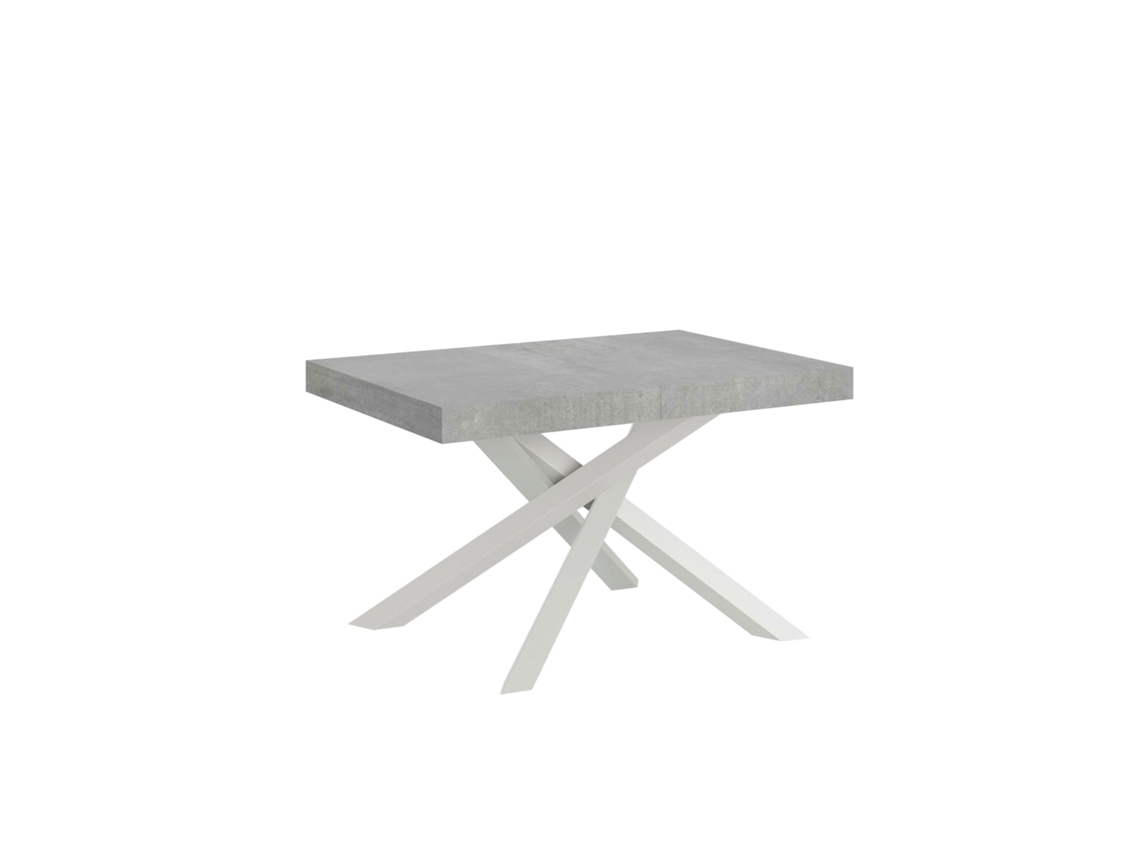 Mesa extensível 90x120/380 cm Volantis cimento branco