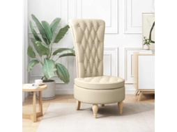 Vidaxl Cadeira Slipper Creme 56,5 X 70 X 110 Cm Tecido