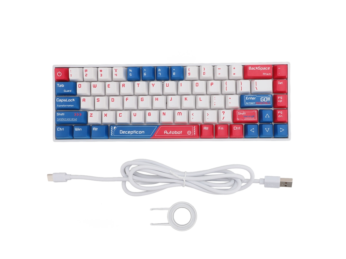 Teclado Mecânico Sem Fio Rgb Com Chave Vermelha Key Red 68