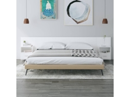 Vidaxl Cabeceira Cama + Armários Madeira Processada Branco