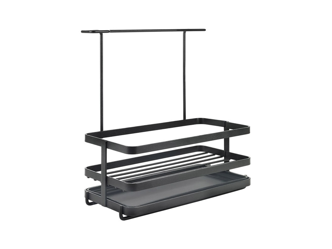 METALTEX Tokyo Lava Organizador Fregadero Con Barra. Acabado Touch Therm. Color Negro