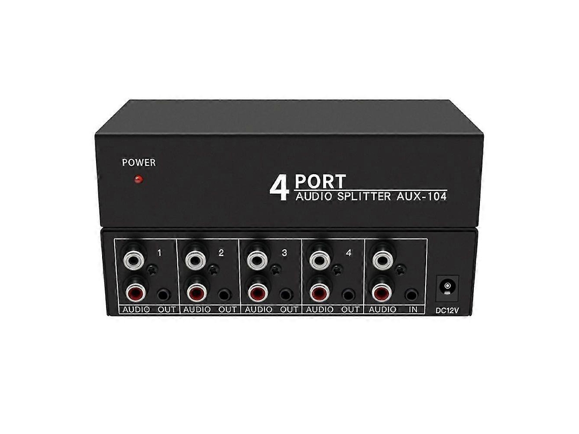 Audio Splitter 1 In 4 Out L/r Aux Stereo Distribuidor Áudio Plugue Eu