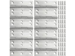 Dobradiças Mini Dobráveis Em Aço Inoxidável 304-pacote Com 10 Para Portas De Armários, Janelas E Caixas 2, 6x 1, 46 Polegadas