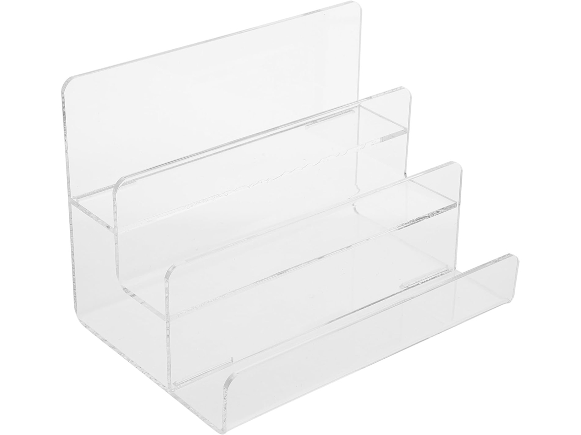 Expositor De Acrílico Transparente Galpada Com 3 Níveis Para Óculos Sol E Joias, Prateleira Organizadora Trapezoidal