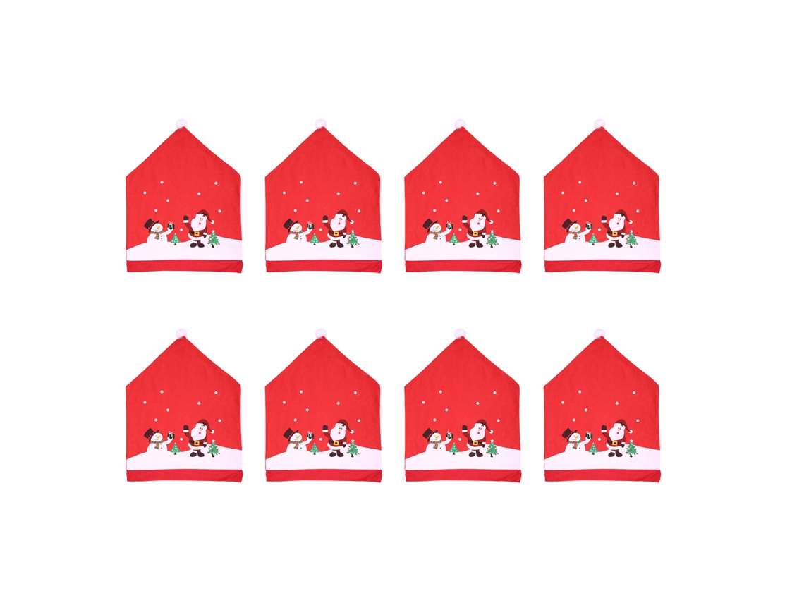 Capa para Cadeira Natal Boneco de Neve Conjunto Assento Tecido Não tecido Sala Jantar Cozinha | S/MARCA