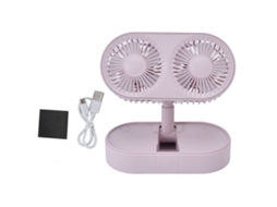 Ventilador Mesa 2 Ventoinhas Rosa Ajustável 3 Níveis