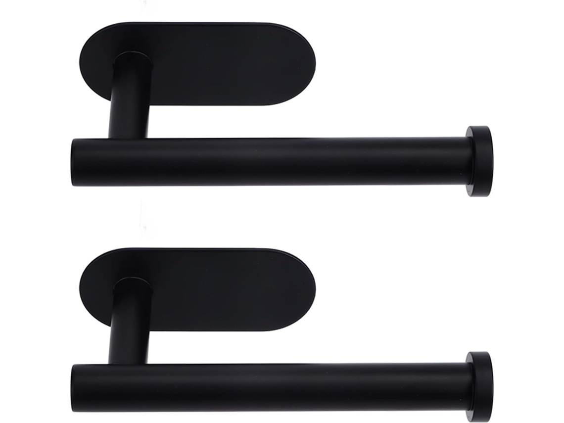 Conjunto De 2-suportes Para Papel Higiênico, Autoadesivos, Em Aço Inoxidável, Para Montagem Na Parede Ou Sob Armário