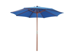 Vidaxl Guarda-sol Com Mastro De Madeira 300x258 Cm Azul
