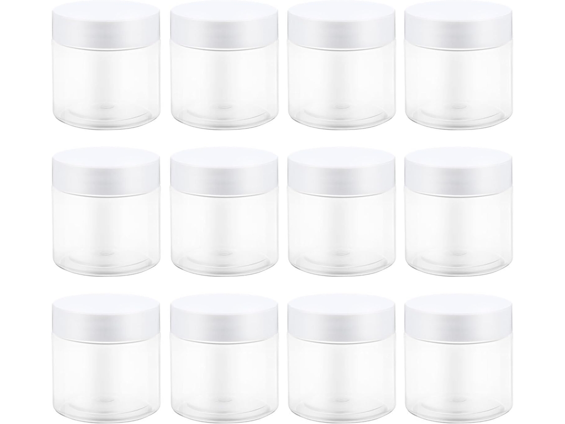 Conjunto De 12 Potes De Creme Redondos Recarregáveis
