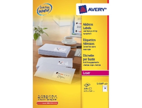 Etiqueta Adesiva Avery Tam 38 1x21.2mm 16250 Laser Especial para Imprimir 250Fls