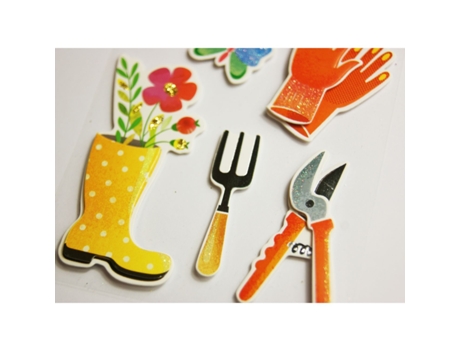 Adesivos com Brilho e Relevo Dourado Jardinagem GLOBAL GIFT