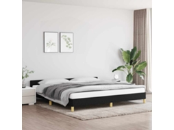 Vidaxl Estrutura De Cama Sem Colchão 200x200 Cm Tecido Preto