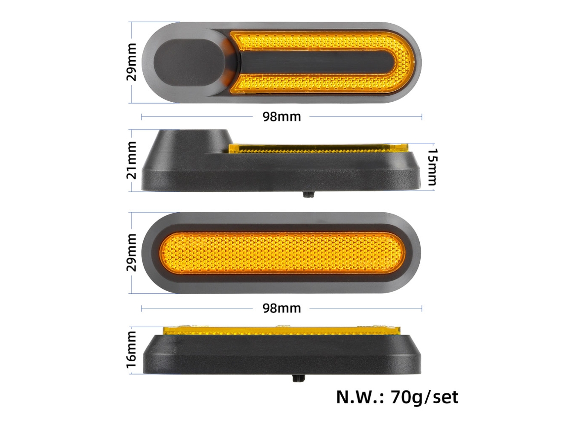 Conjunto de 4 Capas de Roda S/MARCA, com Tiras Reflexivas, para Scooter Elétrico M365 Pro Pro2 1s