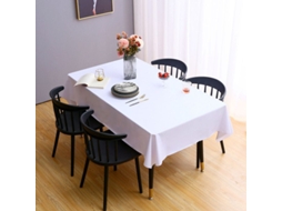 Mantel Retangular De Pvc, Impermeável E Resistente Ao Óleo, 54x108 Polegadas, Branco Puro, Para Mesa De Jantar, Festa E Acampamento