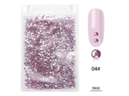 Pacote com 1440 peças de strass de vidro coloridos para decoração de unhas e manicure (rosa claro)