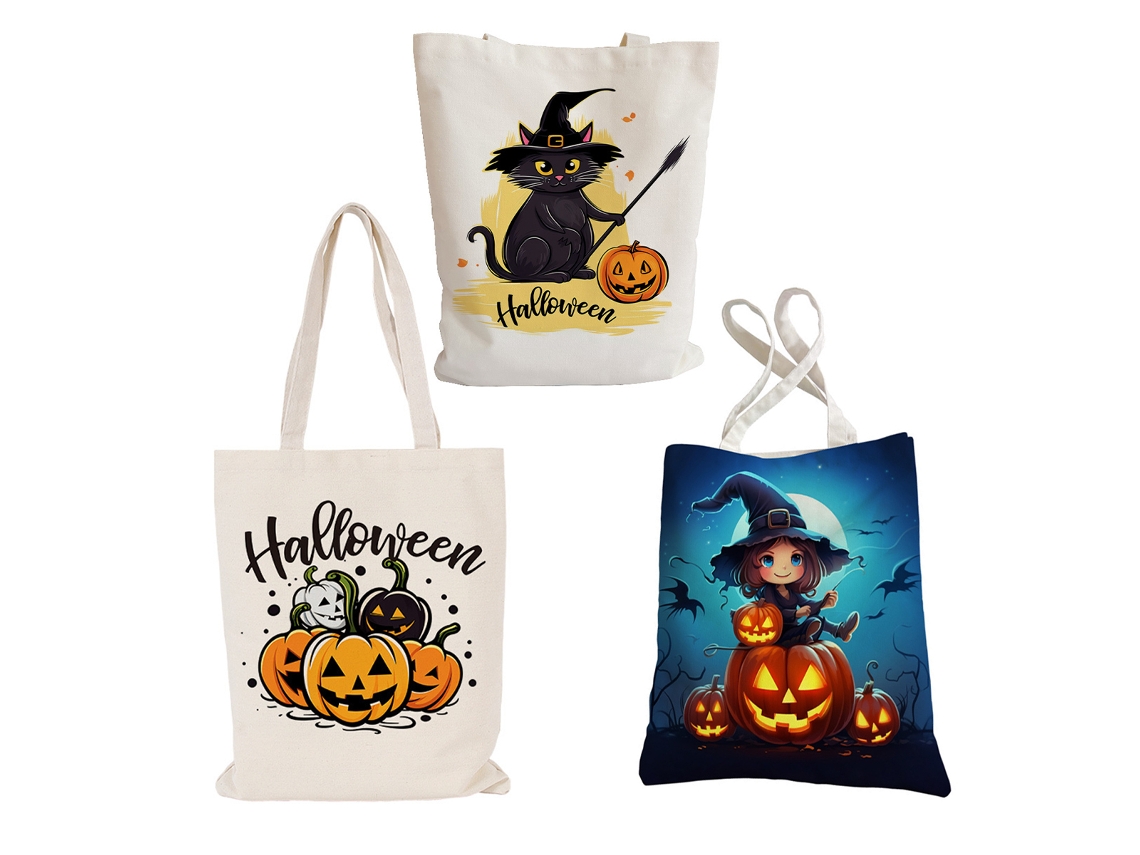 Saco de Halloween Reutilizável Bolsa de Canvas Grande para Crianças NEVEANCE