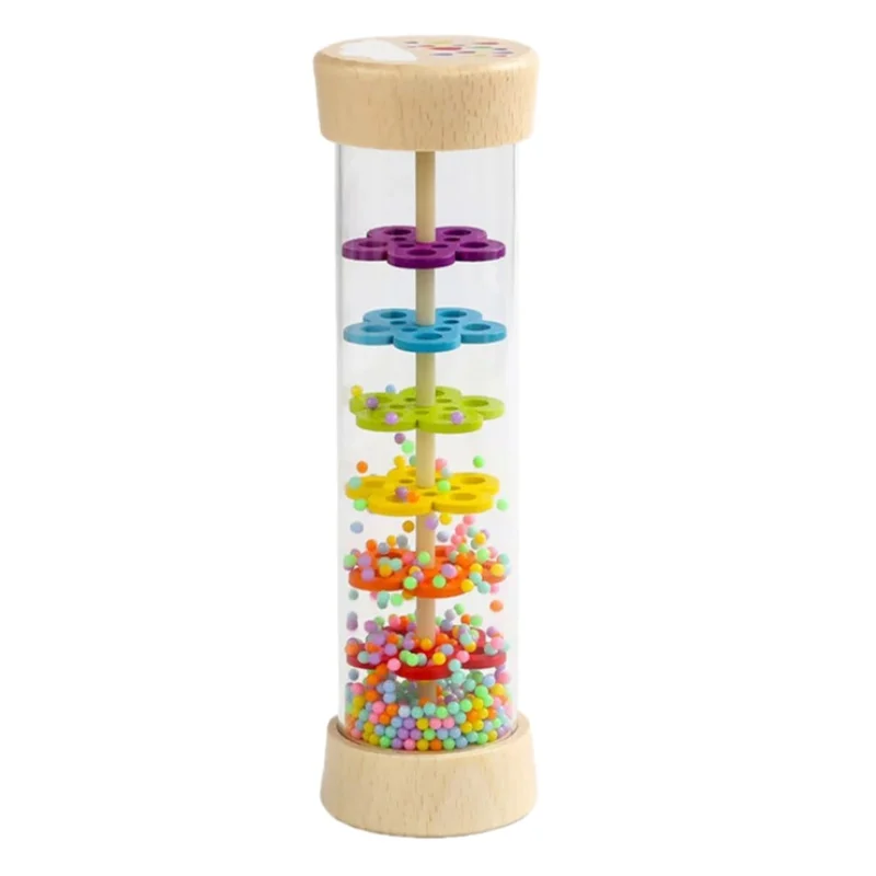 Chocalho De Madeira Com Som De Chuva, Brinquedo Em Forma De Ampulheta Para Desenvolvimento Auditivo.